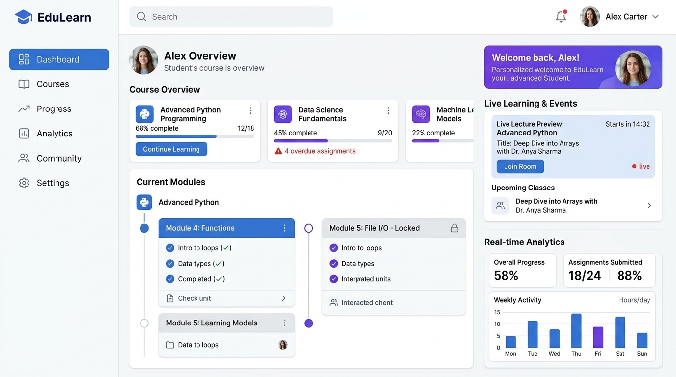 Education & EdTech UI Platform Architecture Mockup
